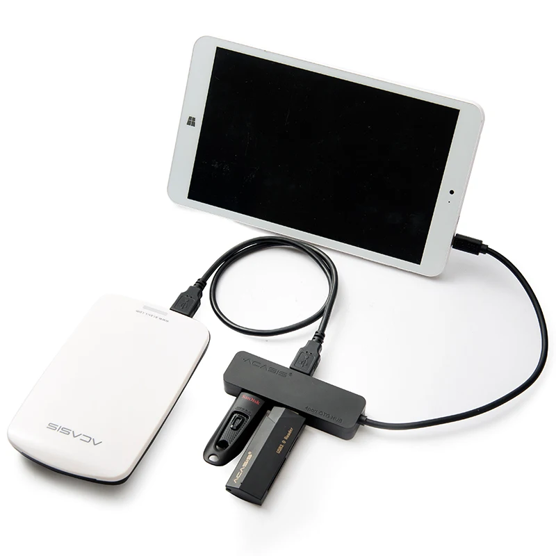 Acasis USB HUB 4 Port USB 2.0 Splitter Switch with Micro USB Charging Port for iMac Computer Laptop Accessories OTG HUB USB
