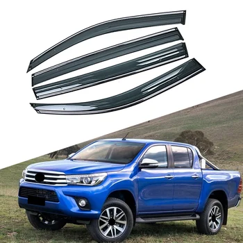 

For TOYOTA Hilux 7th Generation 2004-2015 Car Window Sun Rain Shade Visors Shield Shelter Protector Cover Trim Frame Sticker