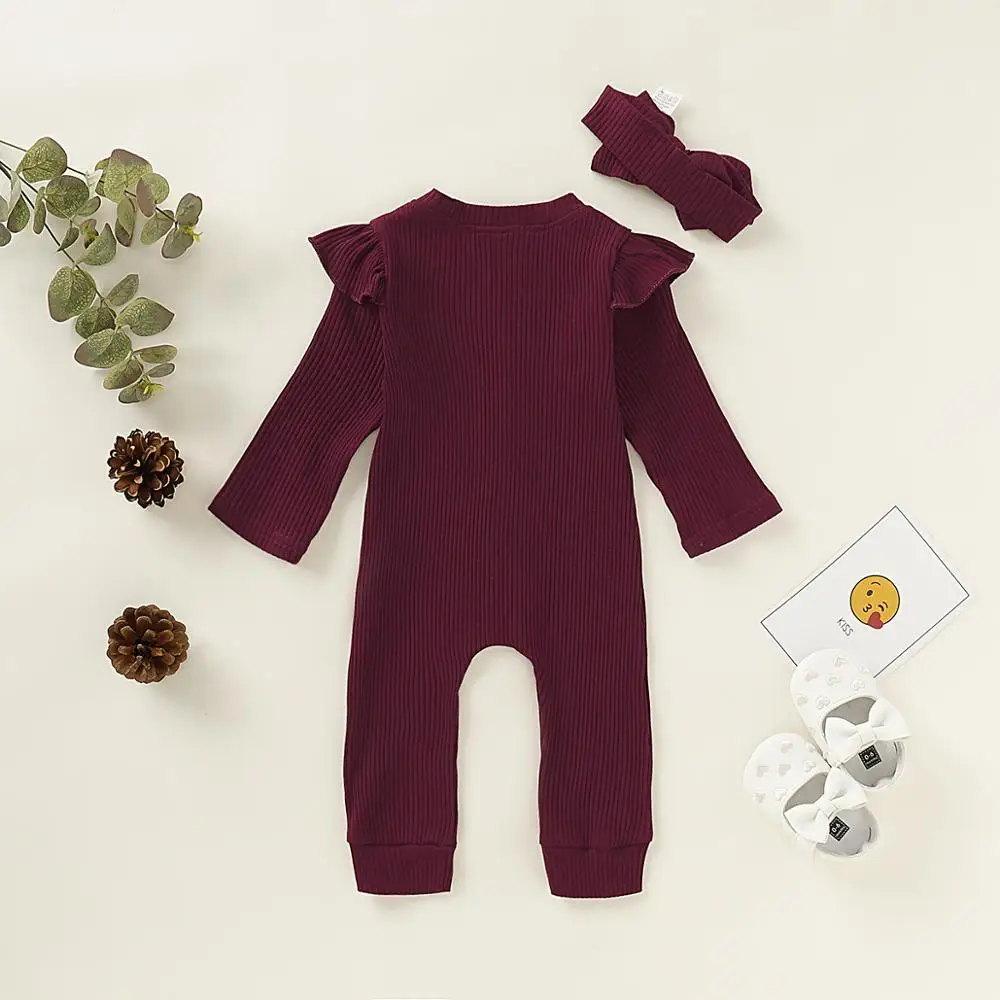 Baby Rompers for Girls Linen Jumpsuits Long Sleeve Newborn Bebes Overalls Pajamas One Piece Toddler Infant Playsuits Kids Clothe