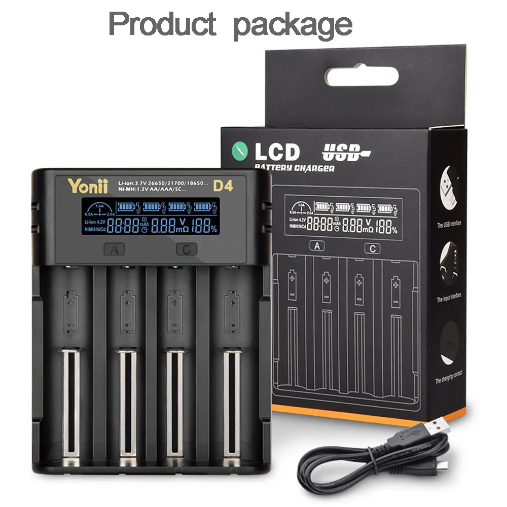 

Зарядное устройство USB для 18650 26650 21700 18350 AA AAA 3,7 в/3,2 В/1,2 В/литий-никель-металлогидридный аккумулятор с ЖК-дисплеем