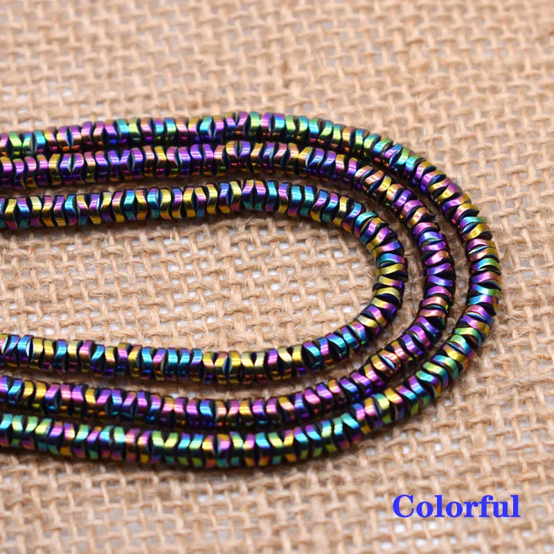 Handmade Black Hematite Stone Flat Spacer Beads