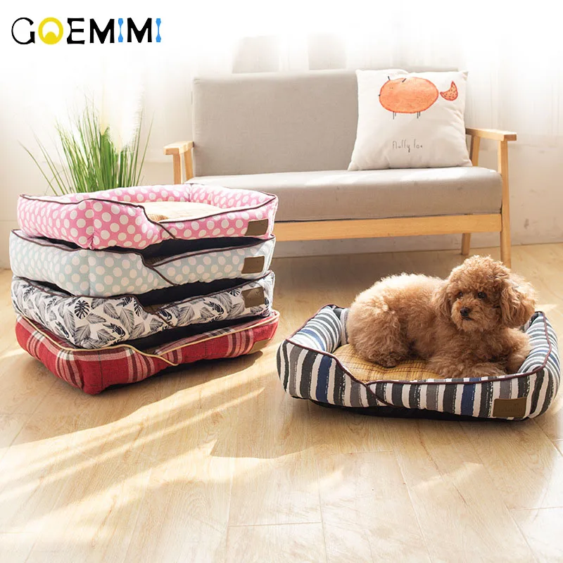 

All Season Pet Dog Bed Soft Puppy Cat House Nest Summer Cooling Rattan Mat Pet Products dog beds for medium dogs