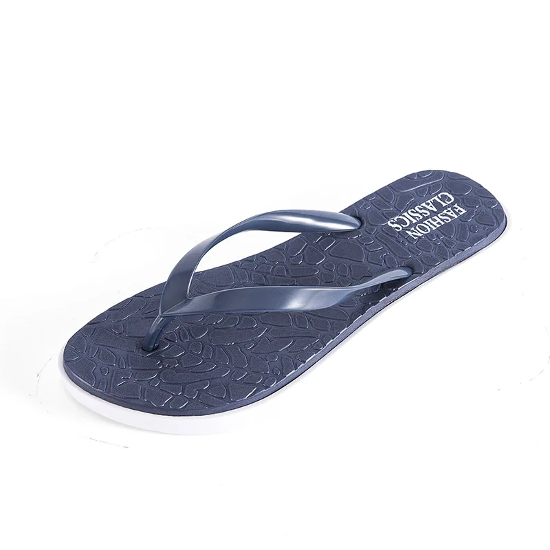Женская летняя обувь без шнуровки Нескользящие прочные модные тапочки для отдыха пляжные шлепанцы с Т-образным ремешком для плавания и прогулок - Цвет: Blue