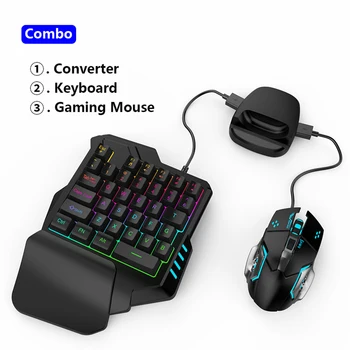 

PUBG Mobile Gamepad Controller Gaming Keyboard Mouse Converter Bluetooth Wired Adapter For Android IOS Phone