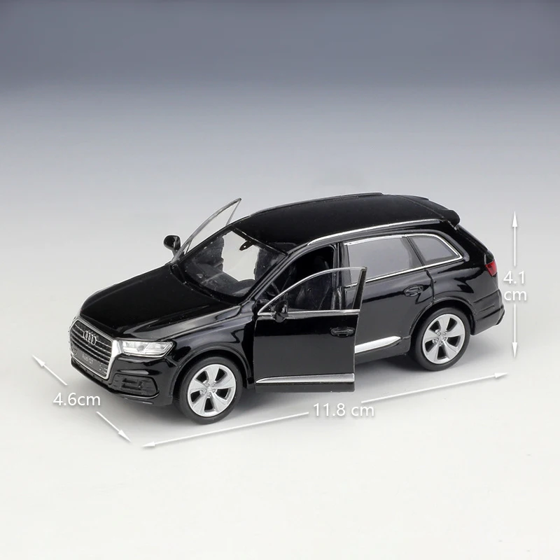 1:36 литые под давлением модели Q7 SUV черная модель игрушки литой автомобиль металлический литой автомобиль игрушка для коллекции подарков