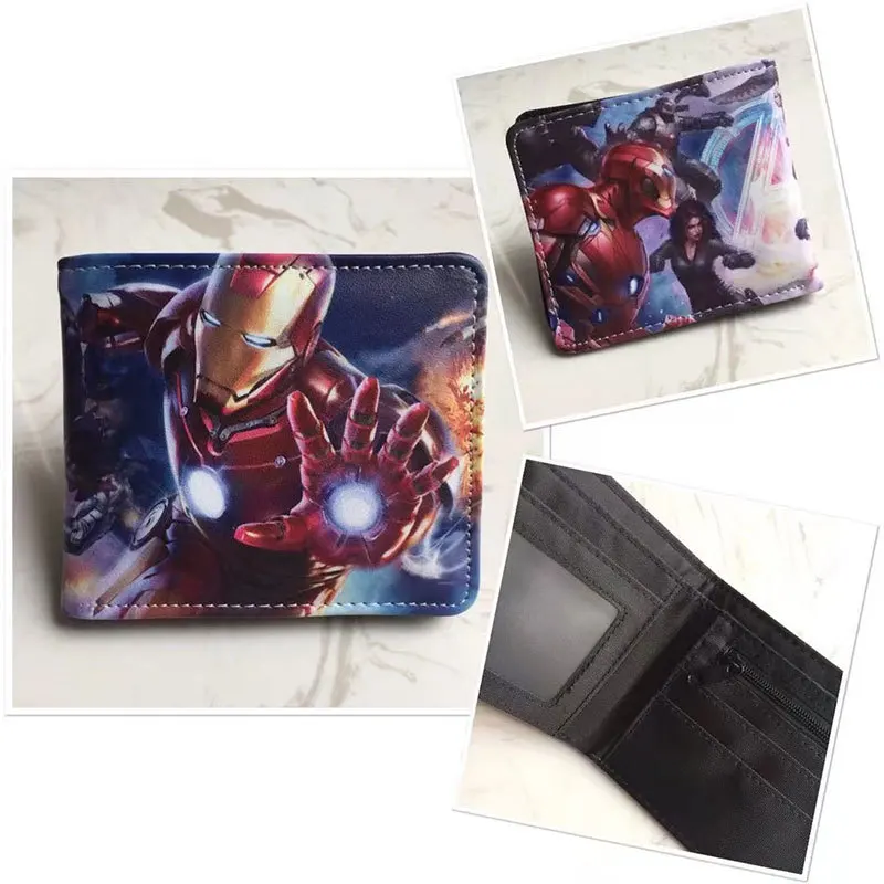 Disney Marvel Anime cartera vengadores hombre araña Hombre de Hierro corto billetera de chicos regalos para niños regalo de cumpleaños regalos de navidad