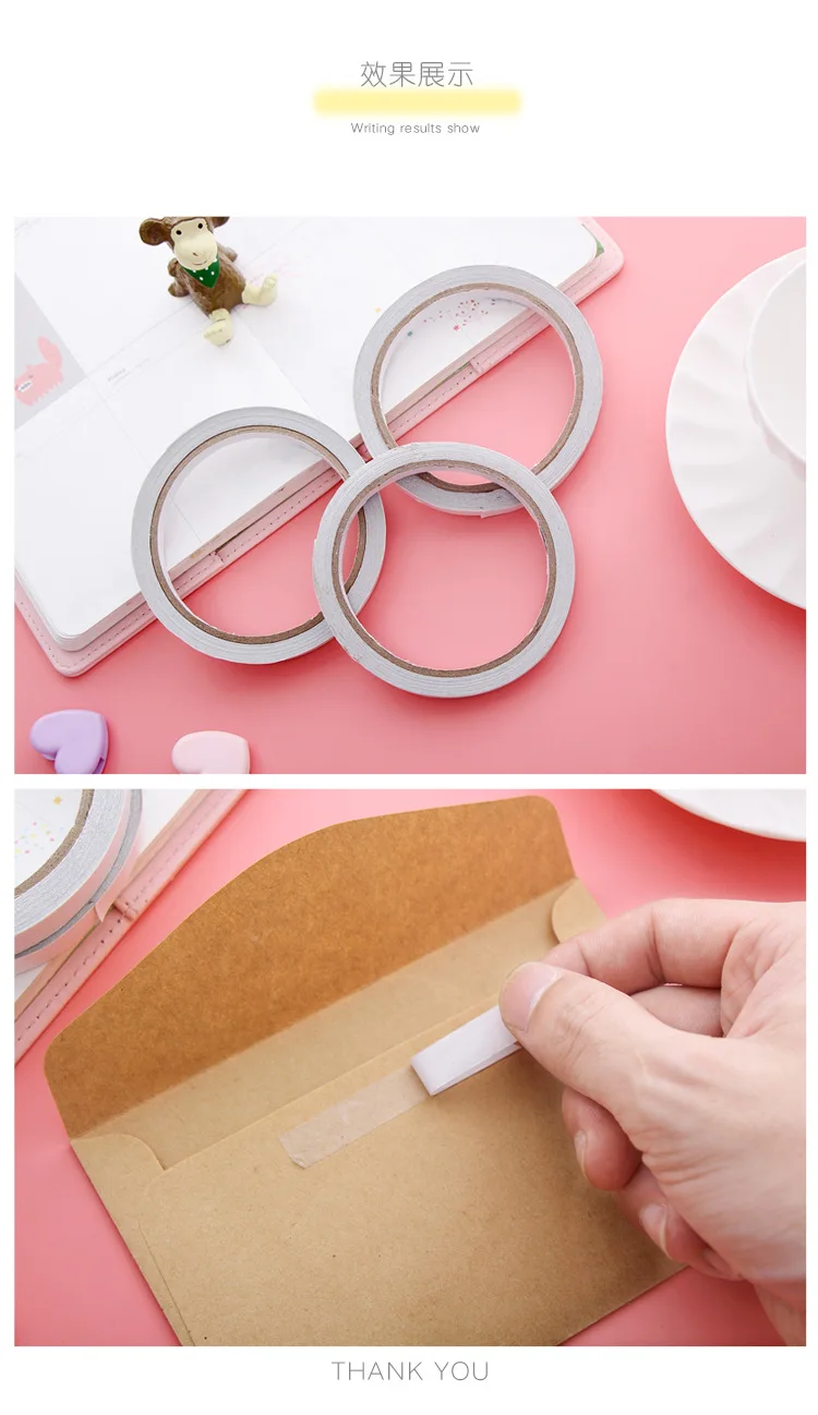 12m Double Sided Adhesive Tape 8/10/12mm cinta doble cara adhesiva White Super Strong Self-adhesive Tape DIY Crafts Stationery