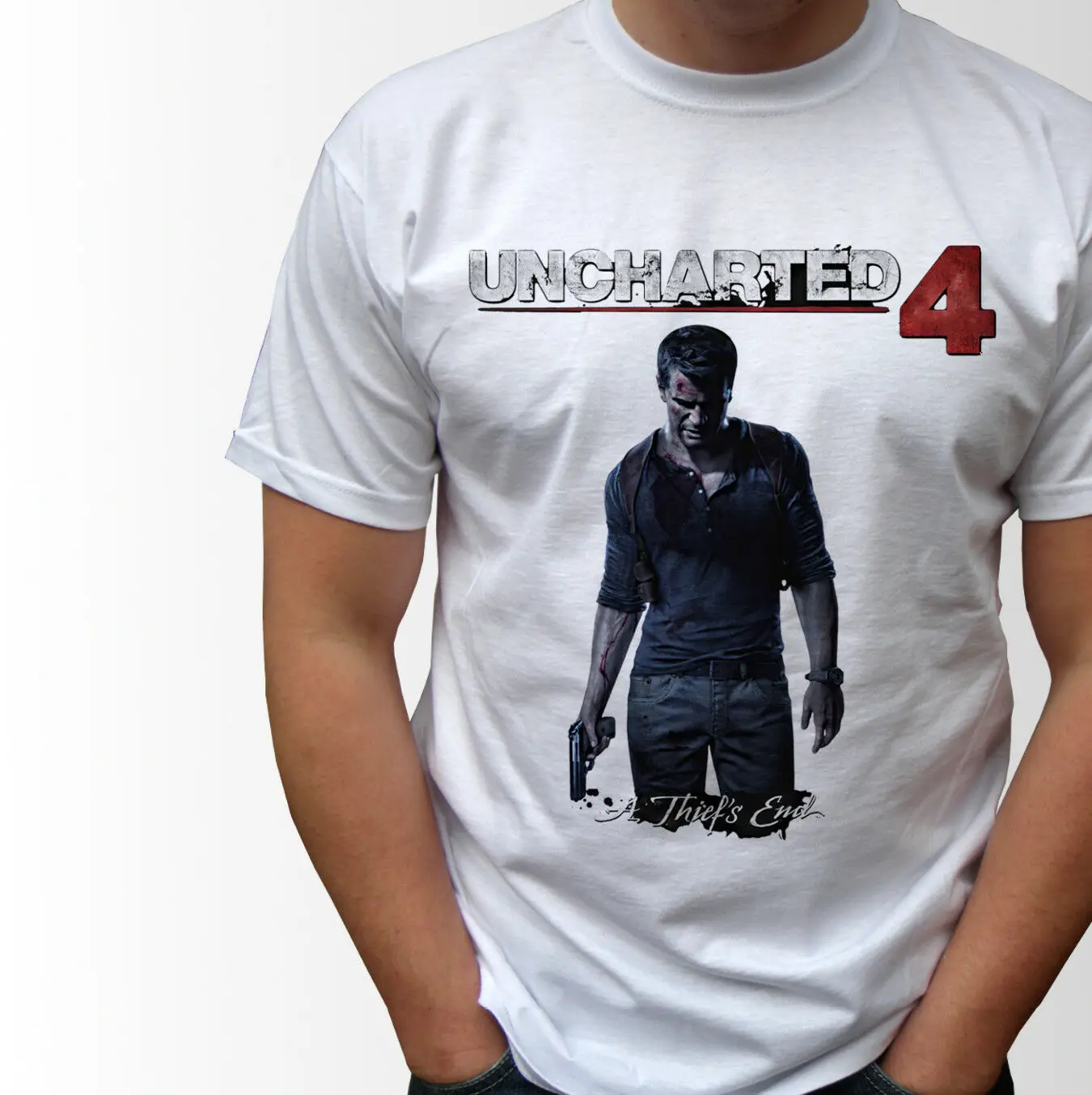 

Uncharted 4 A Thiefs End White T Shirt Game Top Design - Mens And Kids Sizes