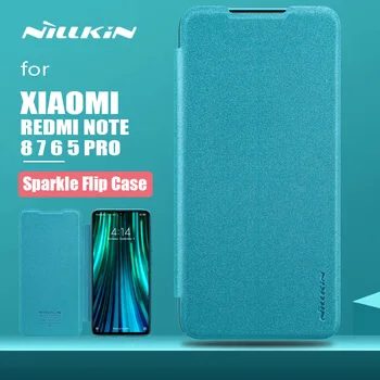 

for Xiaomi Redmi Note 8 7 6 5 Pro Case NILLKIN Sparkle Luxury Flip Leather Case Phone Case for Redmi Note 8 7 6 5 Pro Back Cover
