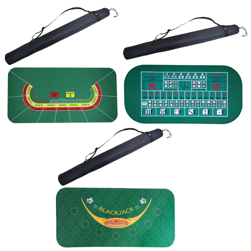 1.2&times;0.6m Casino Table Mat Rubber Poker Mat Baccarat Dice Blackjack Desk Pad Party Board Game Tablecloth