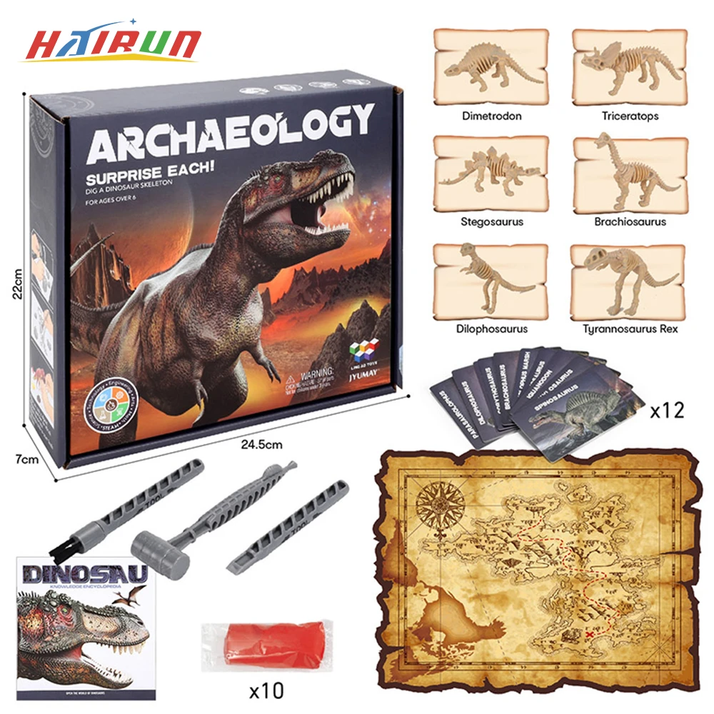 Juguetes de excavación arqueológica dinosaurio de ciencia STEM, modelo de Arqueología de dinosaurio jurásico, juguetes educativos niños, regalos de juguete|Biología| - AliExpress