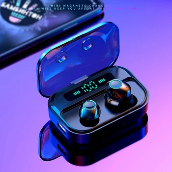 

Bluetooth 5.0 Headset TWS Wireless Earphones Mini Earbuds Stereo Earphones with LED Display Decoration Dropship