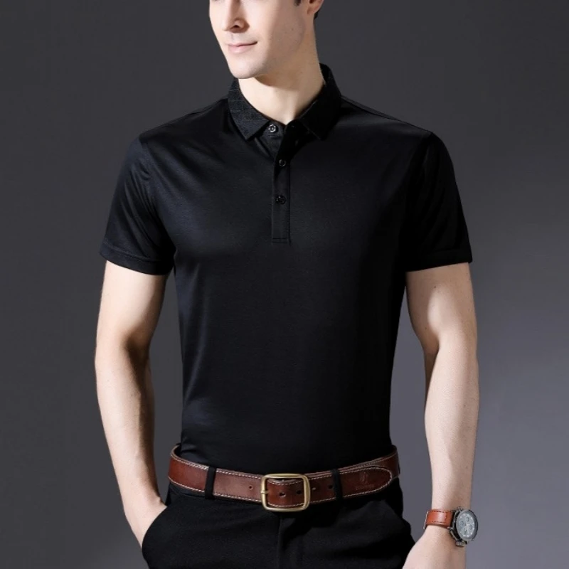 

Mens Turn-down Collar Short Sleeve Solid Color Fashion 2020 Office Formal Shirts Summer Loose Button Casual Shirt Male