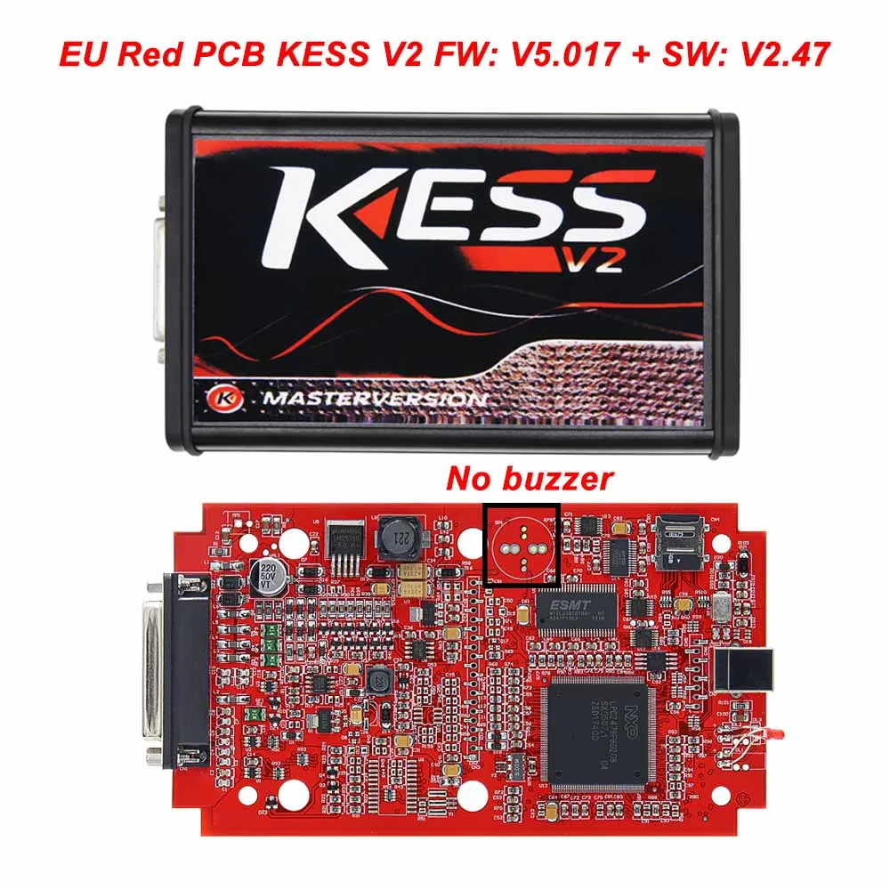 ЕС красный pcb KESS V2 мастер V5.017 V2.47 разблокирована программатор системного блока управления V2.25 KTAG V7.020 V2.23 программатор BDM 100 BDM100 obd2 сканер - Цвет: EU RED PCB KESS V2