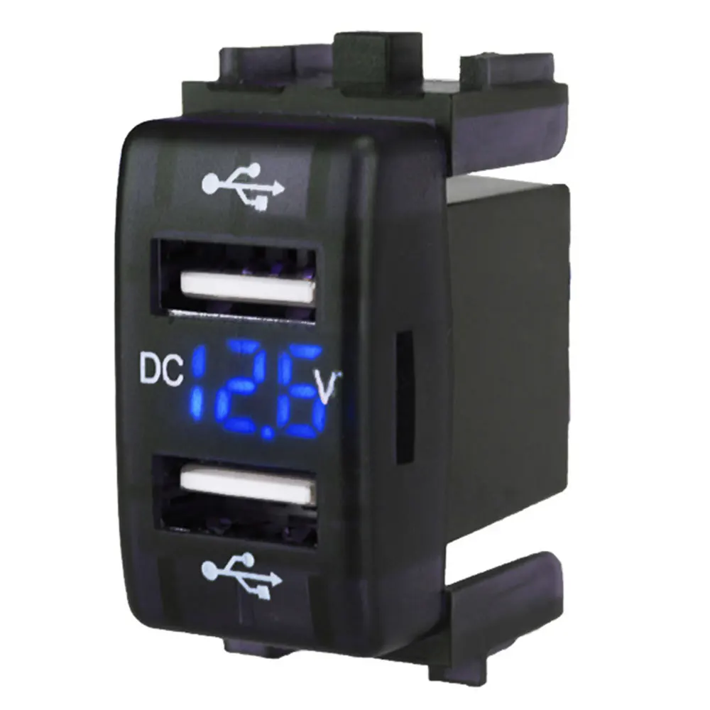 Interface Car Charger Car Adapter Pratical Car Charger Report Voltmeter DC5V Black Swivel