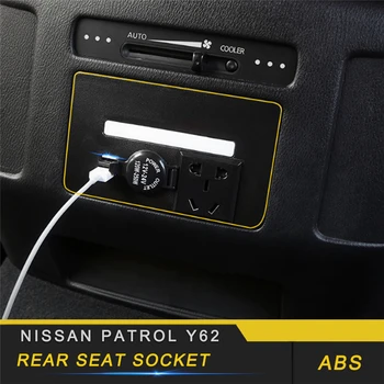 

For Nissan Patrol Y62 Car Styling Rear Seat Socket Assembly Splitter Charger Power Plug Outlet Interior Accessories