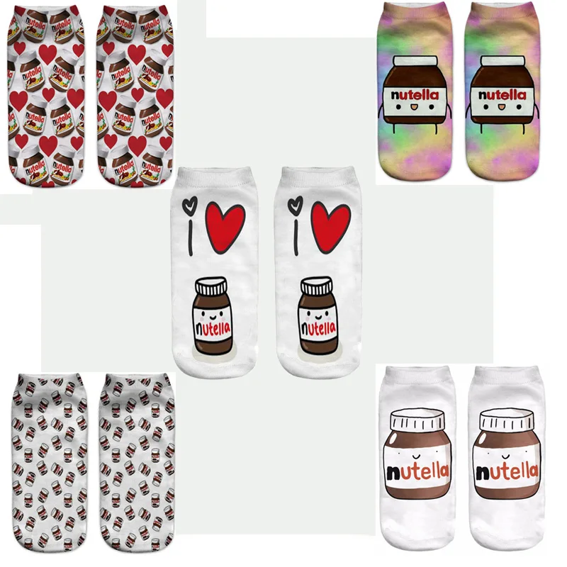 10 пар = 20 пар носков, носки с принтом в виде сердечек, женские носки с трехмерным высокотемпературным принтом, милые забавные носки