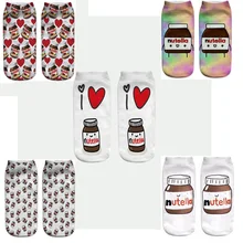 10 пар = 20 пар носков, носки с принтом в виде сердечек, женские носки с трехмерным высокотемпературным принтом, милые забавные носки