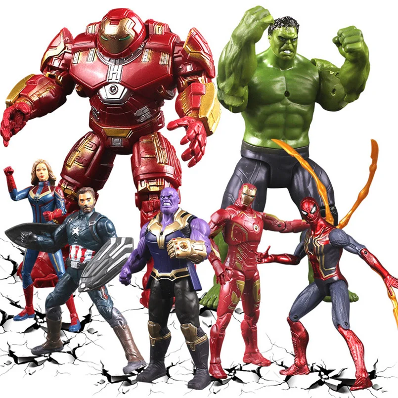 Marvel Thor Iron Man Action Figure Toys Thanos Captain America Thor Spiderman Avengers Endgame Model Toys for Children