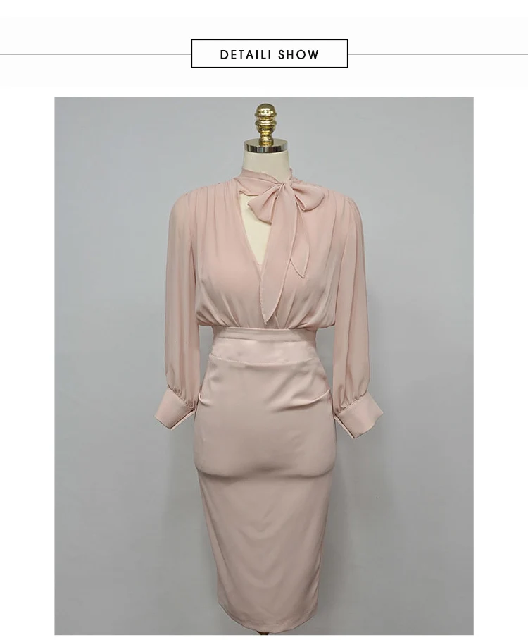 Осеннее розовое Формальное вечернее платье, элегантное шифоновое платье с бантом и латерным рукавом, облегающее платье для ночного клуба на зиму и весну