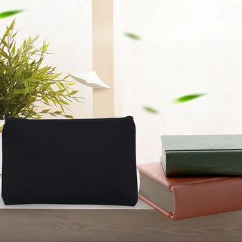 

12 Pack Student Blank Canvas Pen Bag Cosmetic Bag Multifunctional Bag -21*13 Black