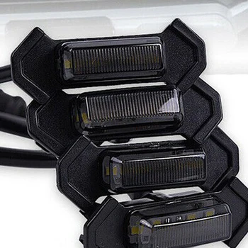 

Set LED Headlight Parts Accessories Replacement Car Front Grille Amber ABS 12V
