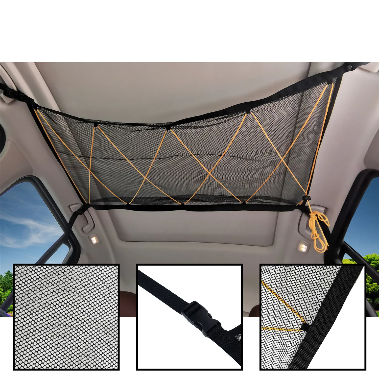 Filet de Rangement Universel pour Plafond de Voiture, Poche de