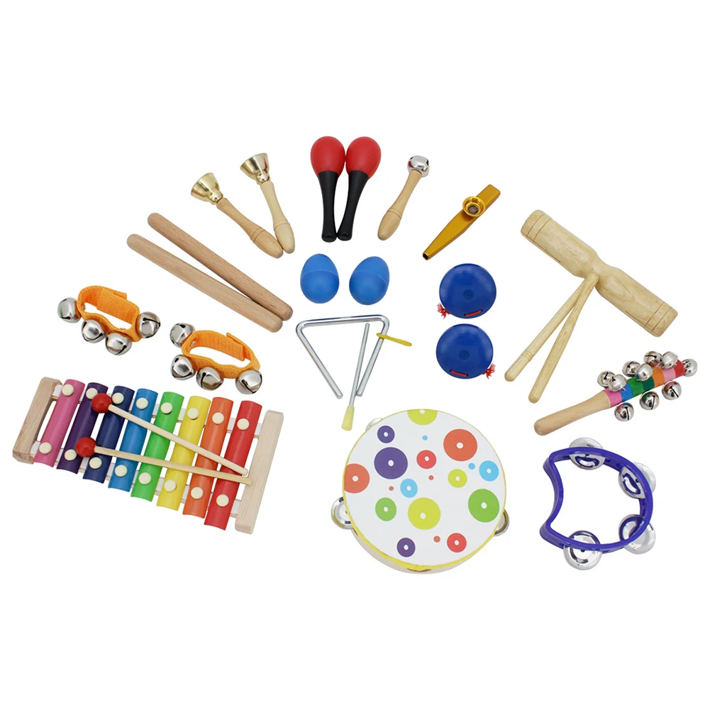 19 шт деревянная перкуссия Orff ритм Музыкальные инструменты набор игрушек для детей подарок