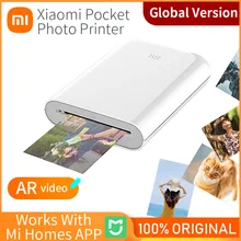 Global Version Xiaomi Mijia Pocket Printer AR 300dpi Portable Mini Pocket  Photo Label Printer Travel Party DIY Share Picture