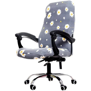 

Printed Office Chair Covers, Stretch Computer Chair Cover Universal Boss Chair Covers Modern Simplism Style High Back Chair Slip