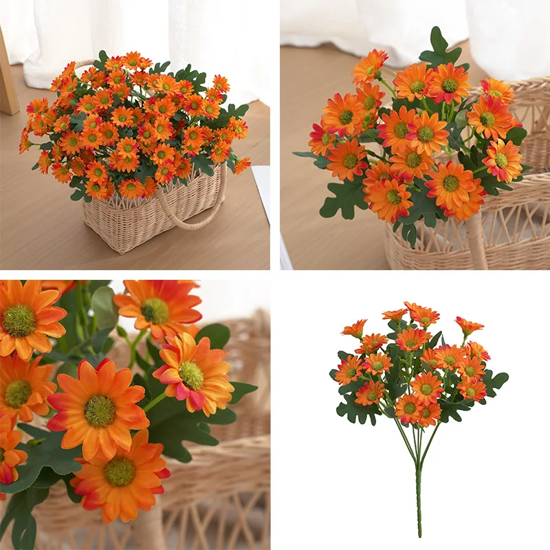 Autumn Artificial Daisy Flowers Silk Bouquet Fake Flower DIY Decor for Vase  Home Wedding Christmas Decorative Household Products - AliExpress