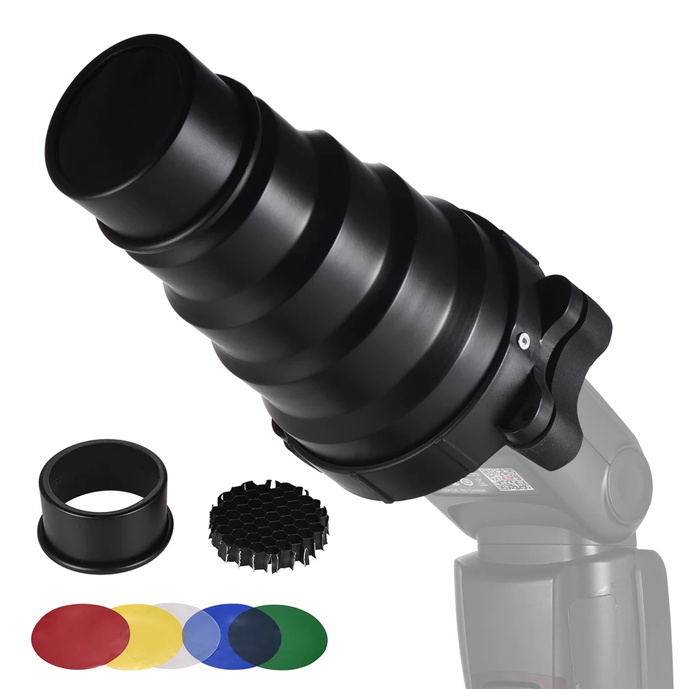 Металлическая накамерная вспышка конический тубус для Neewer Canon Nikon Yongnuo Godox Meike Vivitar