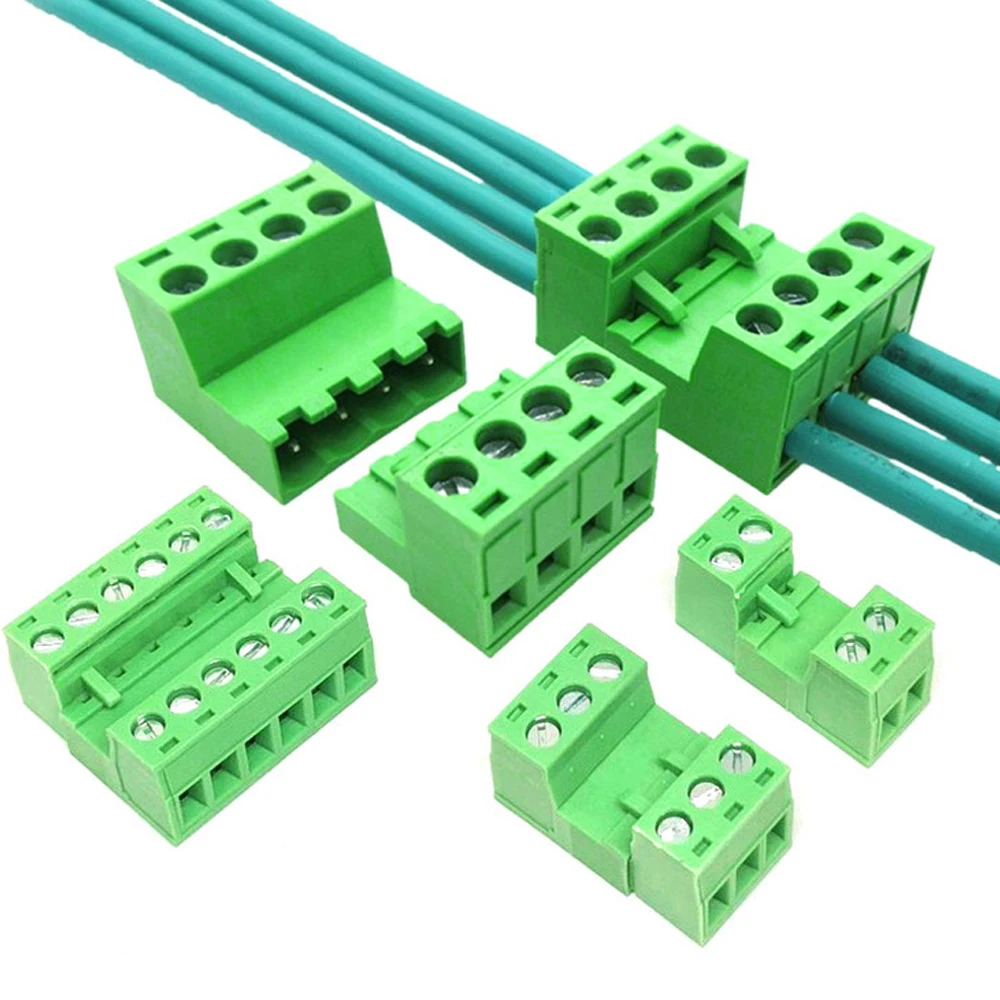 2Sets 5.08MM Pluggable Terminal Blocks Connector KF2EDGKR 5.08 Butting Style 2/3/4/5/6/7/8 Pin Screw Terminal
