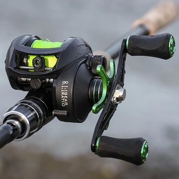 

LINNHUE Sea Fishing Baitcasting Reel High Speed 8.1: 1 Ratio Water Drop Wheel Left Right Hand Reel Replacement