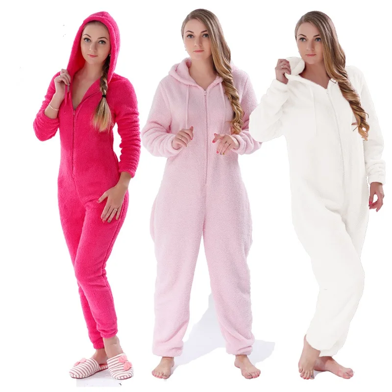 Winter-Warm-Pyjamas-Women-Onesies-Fluffy-Fleece-Jumpsuits-Sleepwear-Overall-Plus-Size-Hood-Sets-Pajamas-Onesie