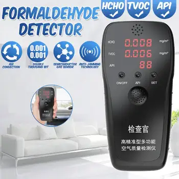 

Home Smart HD LED Display Digital Formaldehyde Detector Multifunctional Gas Analyzer Air Quality HCHO TVOC API PM2.5 Monitor