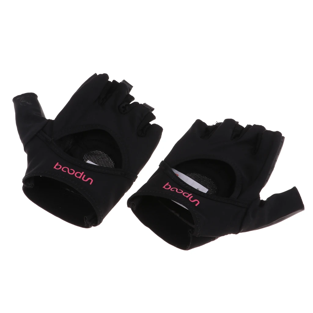 Half Finger Gym Gloves Premium Yoga Gloves Weight Lifting Gym Training Mittens for Women Girls Men -2 Sizes Pink & Black