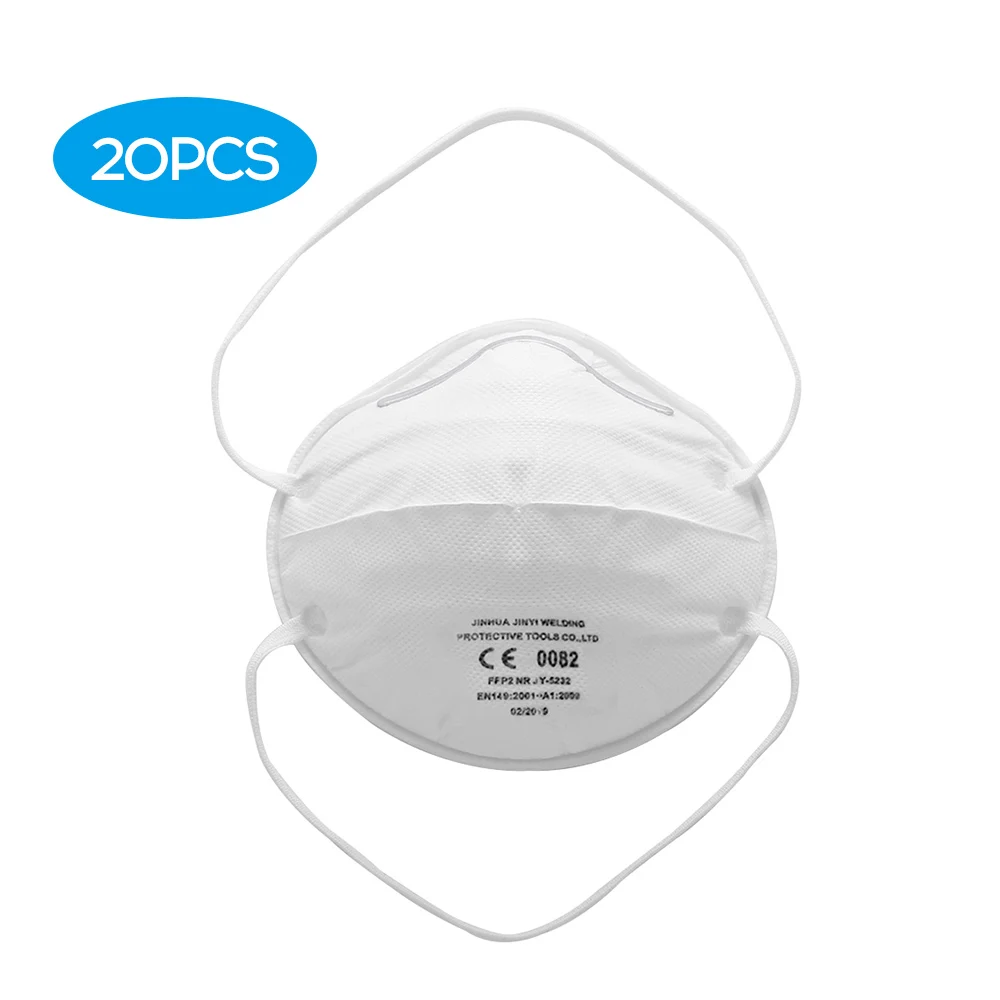 

20Pcs Cup Type Face Masks Dust mask 95% Filtration Prevent Dust Spread Mouth Cover Dustproof Anti Influenzaas Face Cover FFP2