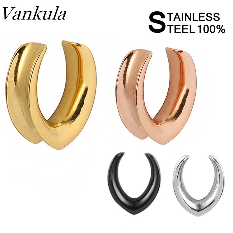 

Vankula Wholesale New Saddle Ear Tunnel Plug Piercing Expander Stretchers Fashion Body Piercing Jewelry
