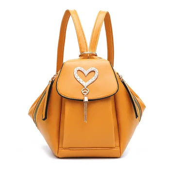 

Teen Girl Model Backpack 2020 New Rucksack Leather Yellow Backpack for Women Multifunctio Shoulder Bag Travel Got Outdoor