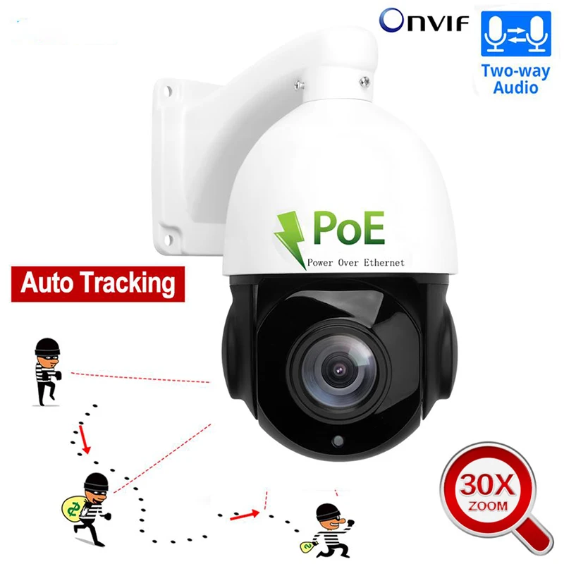 POE Sony 4.5/'/' 30X Zoom 1080P 2MP Outdoor HD PTZ IP Speed Dome Camera Outdoor