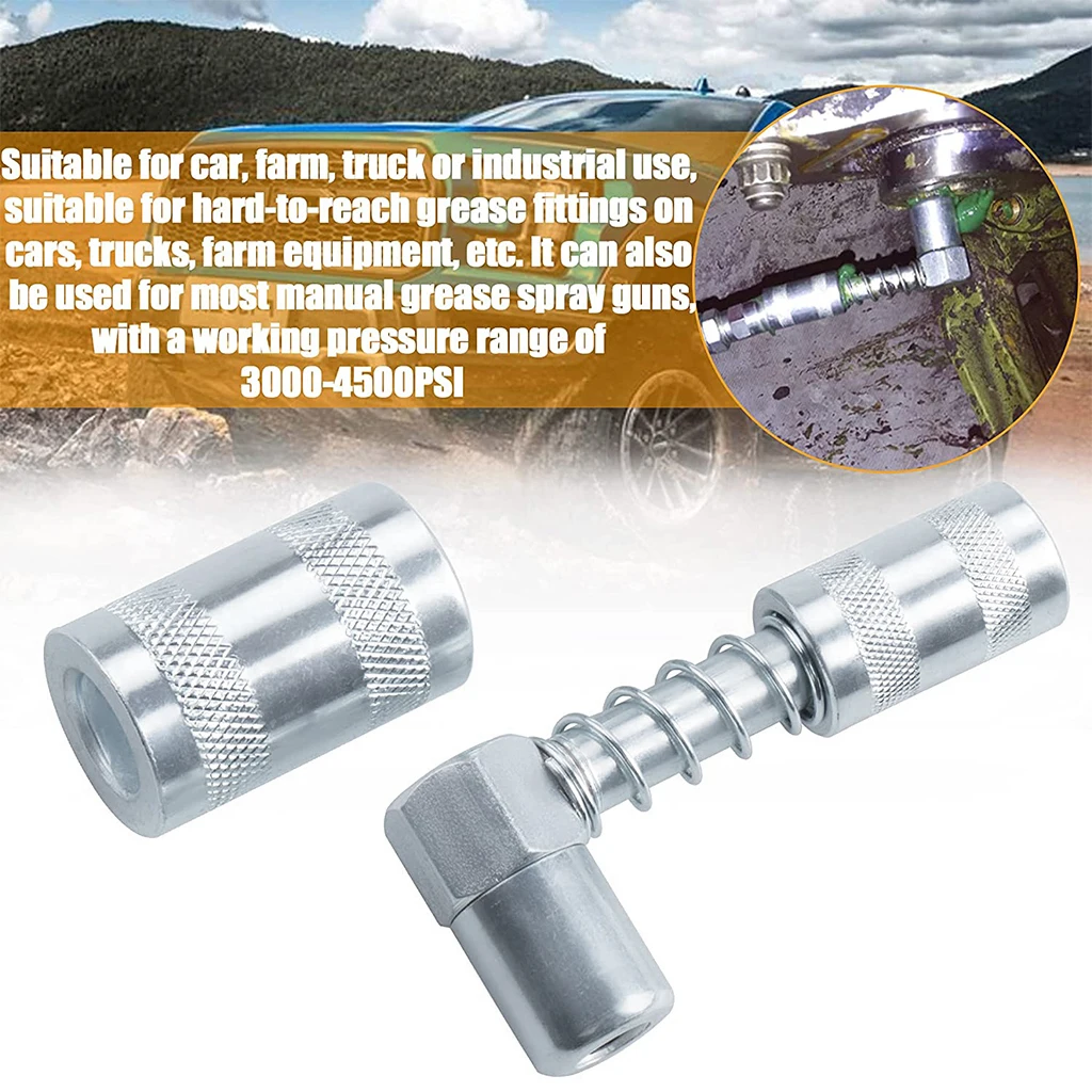 Excavator 90 Degree Grease Coupler Adapter Grease Fitting Tool Replacement, Simple Installation, Compact Lightweight