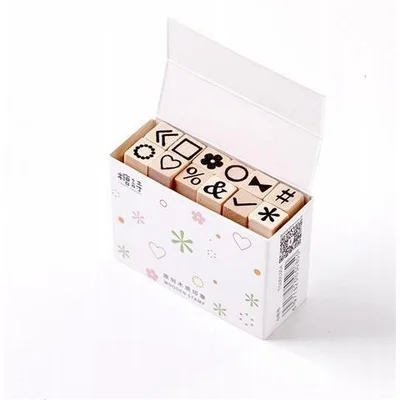 LoveFrom 12 Pcs/set Lettering Seal Wooden Rubber Stamp Diary Supplies Decoration Multi-function Hand Account Tool Material - Цвет: Bujo