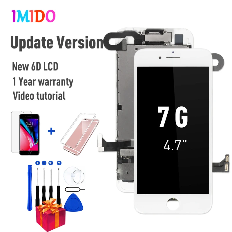 White for iPhone 7 Полный ЖК-экран для iPhone 7 8 Plus, OEM дисплей, полная сборка, дигитайзер, замена с 3D сенсорным экраном, протестирован без битых пикселей - Цвет: White for iPhone 7