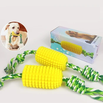 

Pet Dog Toy Pet Supply High Quality Corn Shape Rope Puppy Chew Toys Teeth Cleaning Outdoor Fun Training Dog Chew Squeak Toys