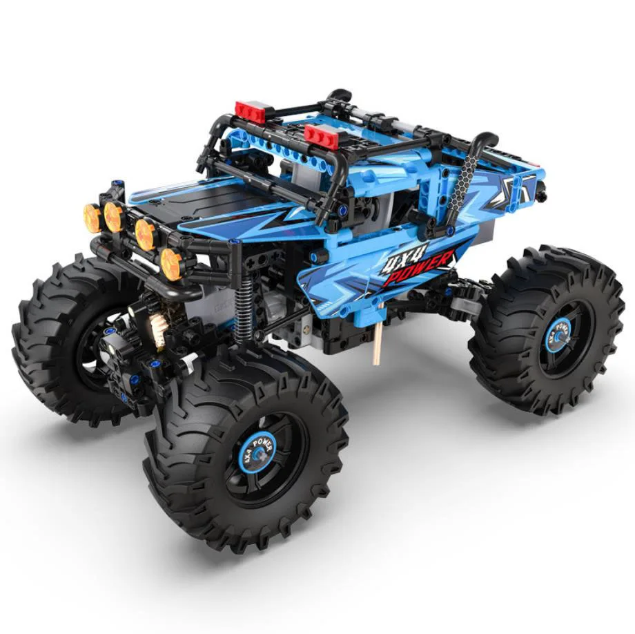테크니컬 몬스터 버기 4x4 픽업 트럭 빌딩 블록, 리모컨 차량 벽돌 장난감, RC카, 조명 컬렉션 포함, 2.4GHz