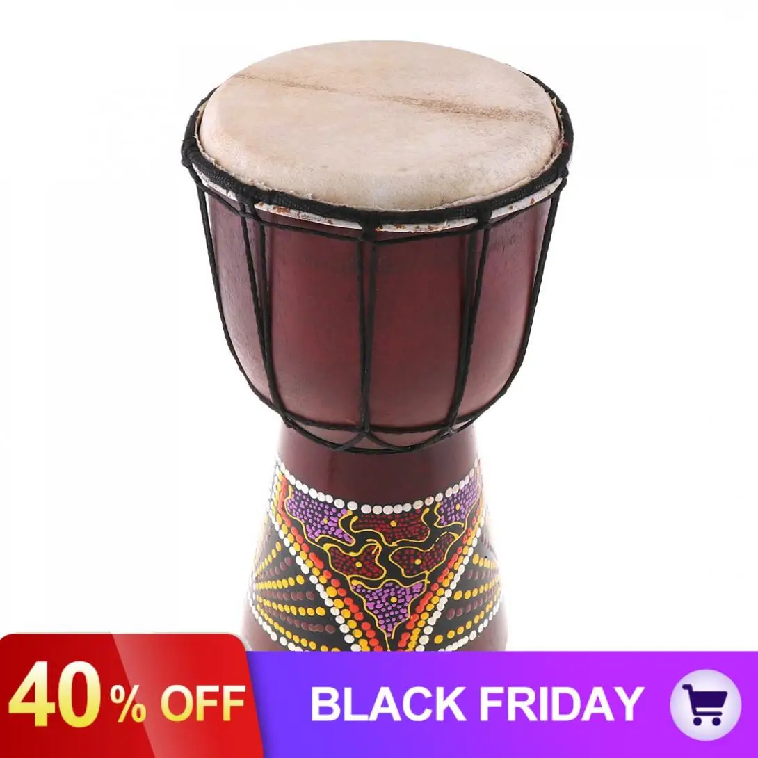 6 дюймов Профессиональный Африканский Djembe барабан Классическая живопись дерево козья кожа хороший звук музыкальный инструмент