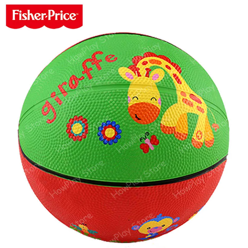 Fisher-Price детские игрушечные мячи Баскетбол мультфильм животных 7 дюймов резиновый надувной мяч детский мяч детские развивающие игрушки для детей - Цвет: F0515-giraffe