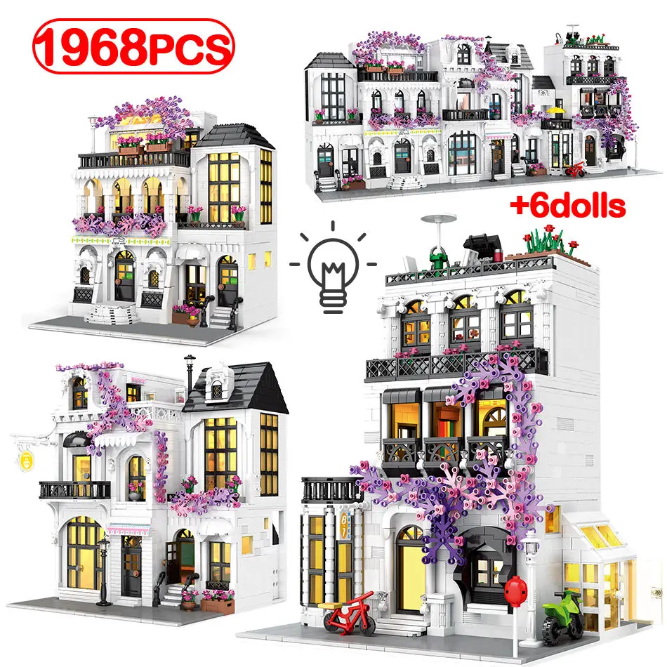 1298Pcs Villa House Architecture Building Blocks Educational DIY Toys Gift Kids 