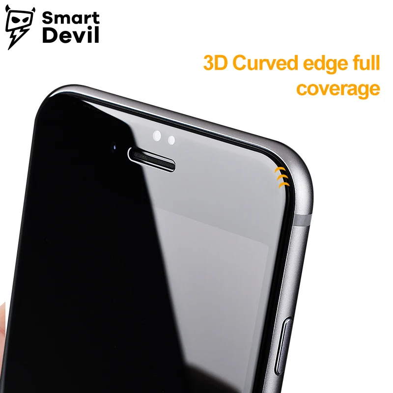 Закаленное 3d стекло SmartDevil с мягкими краями и полным покрытием для iphone X 6 6s 7 8 plus